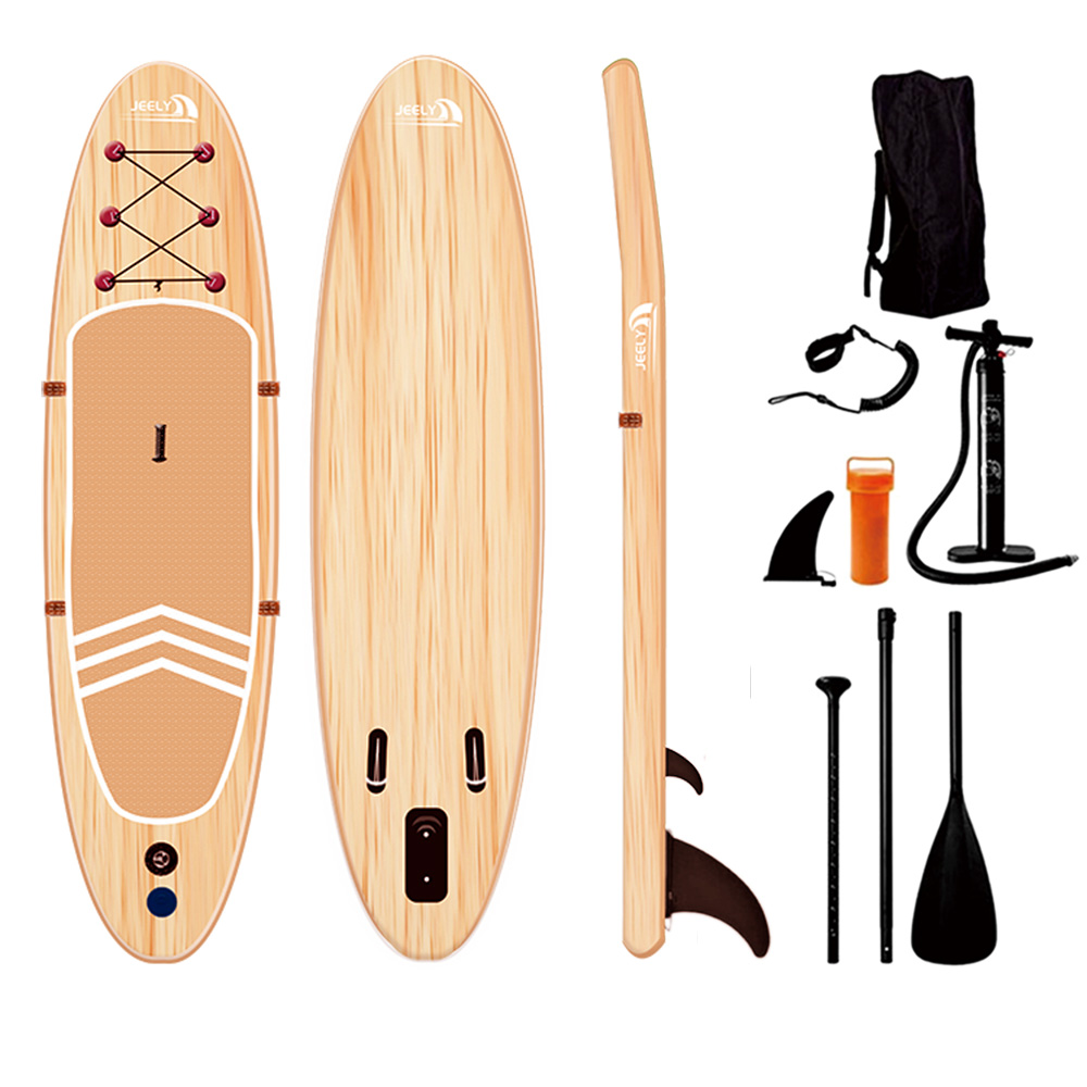 Jeely Wood Style PVC Paddle Board Inflatable Surfing Board